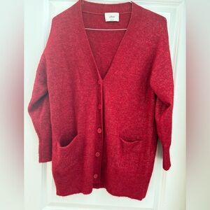 Wilfred Bilbao Alpaca Wool-Blend Oversized Cardigan Crimson Red
